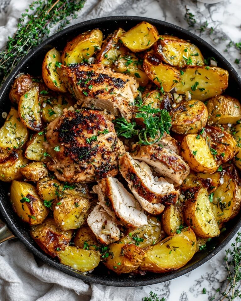 Garlic Butter Chicken and Potatoes Skillet Recipe
