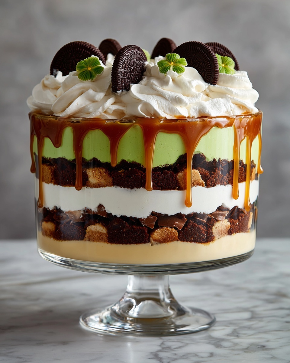 St. Patrick's Day Brownie Trifle Recipe - Recipe Image