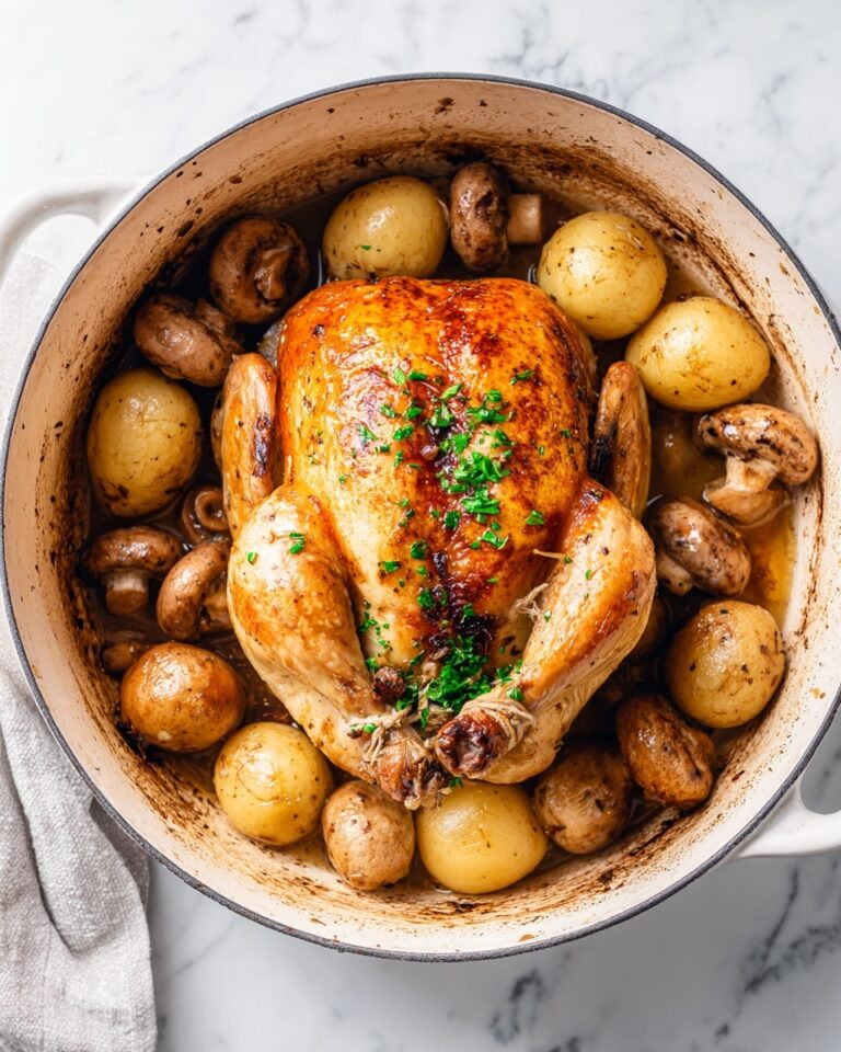 Creamy Lemon and Herb Pot Roasted Chicken Recipe