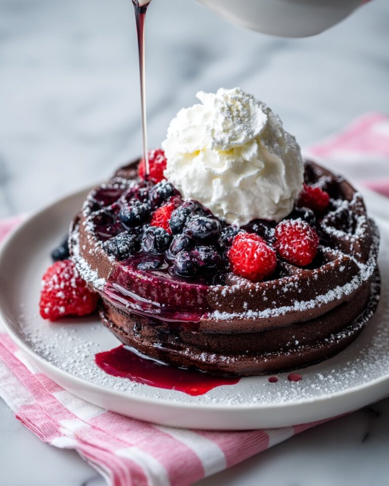 Waffles with Filling and Chocolate Glaze Recipe