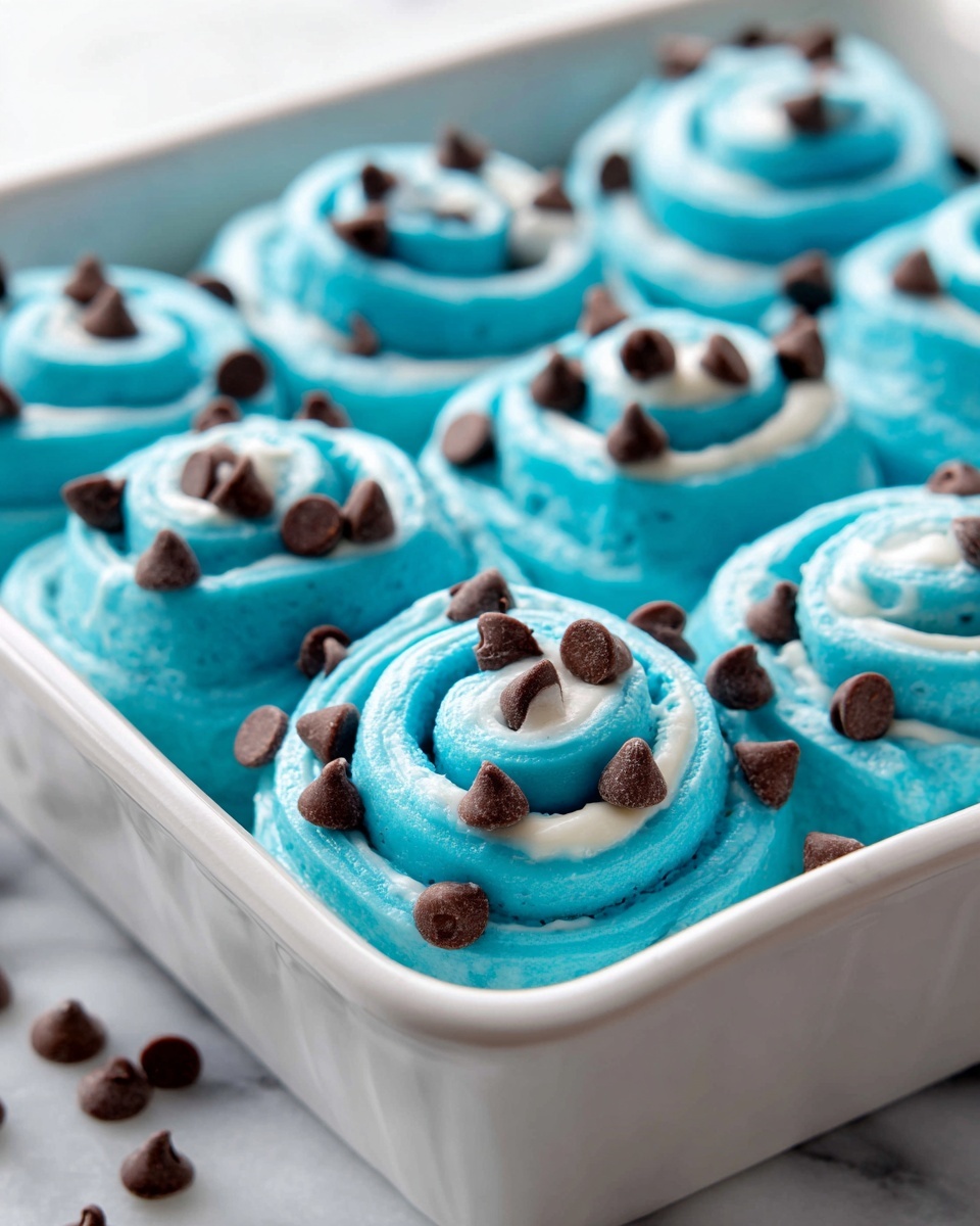 Cookie Monster Cinnamon Rolls Recipe - Recipe Image