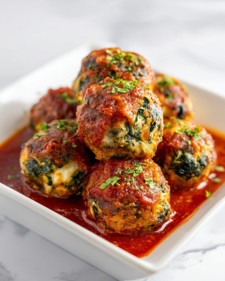 Baked Chicken Ricotta Meatballs with Spinach Recipe