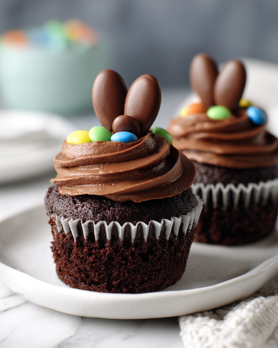 Easter Chocolate Bunny Surprise Cupcakes Recipe - Recipe Image