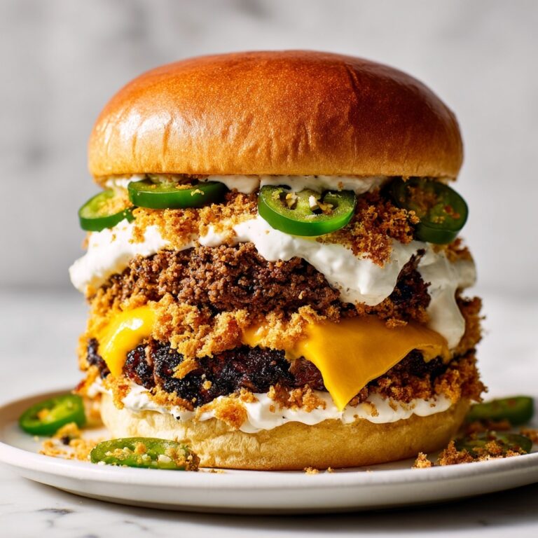 Double Decker Jalapeño Popper Smash Burger with Ranch Drizzle Recipe