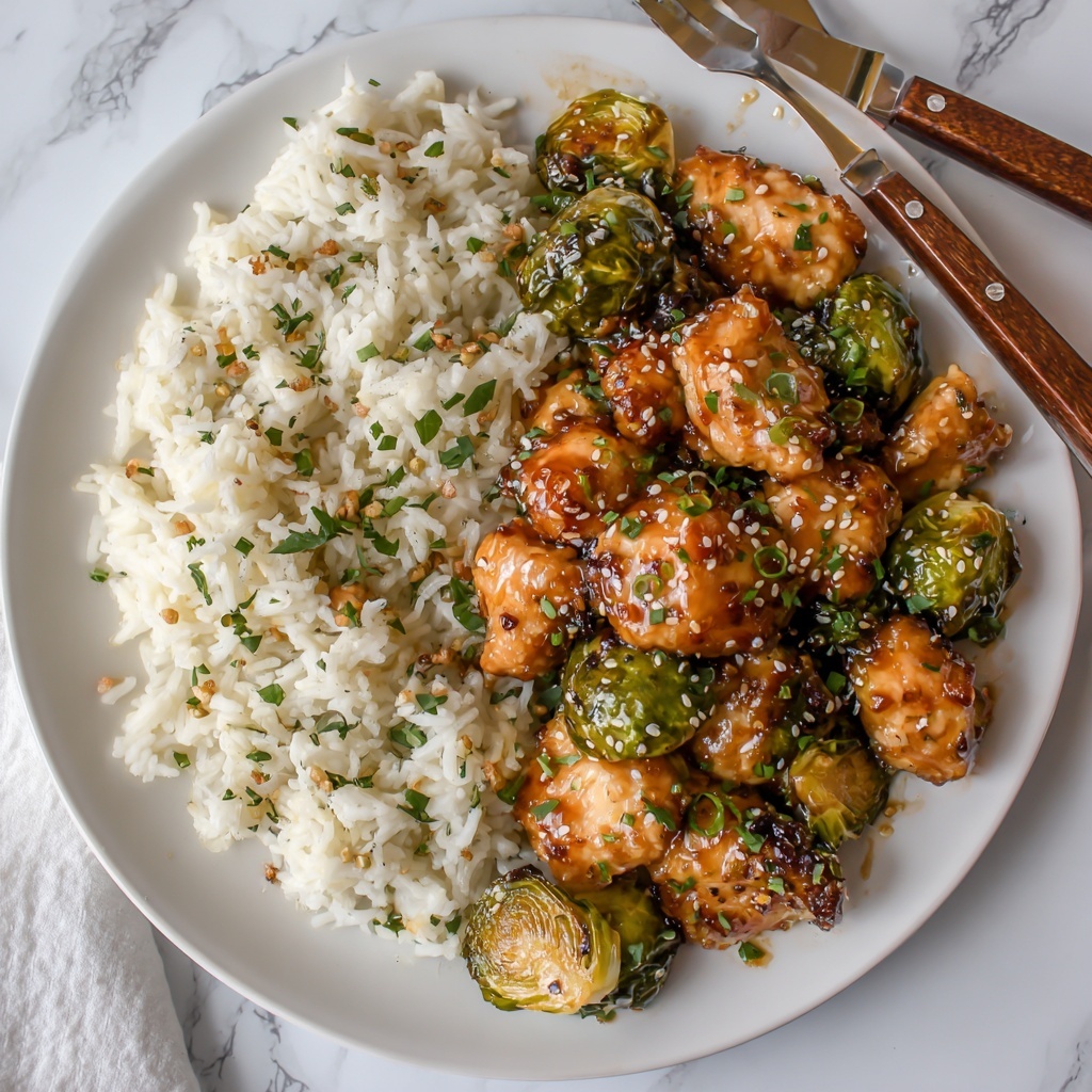 Air Fryer Sweet Chili Chicken and Brussels Sprouts Recipe - Recipe Image