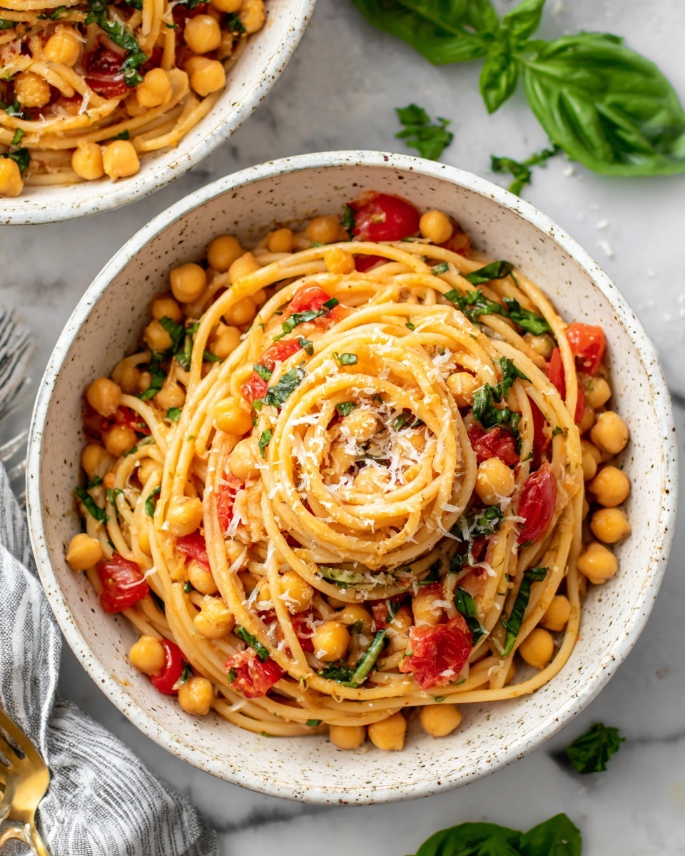 Creamy Tuscan Chickpeas & Orzo Recipe - Recipe Image