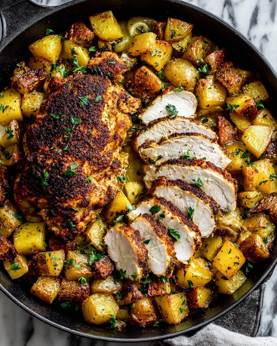 Garlic Butter Chicken and Potatoes Skillet Recipe - Recipe Image