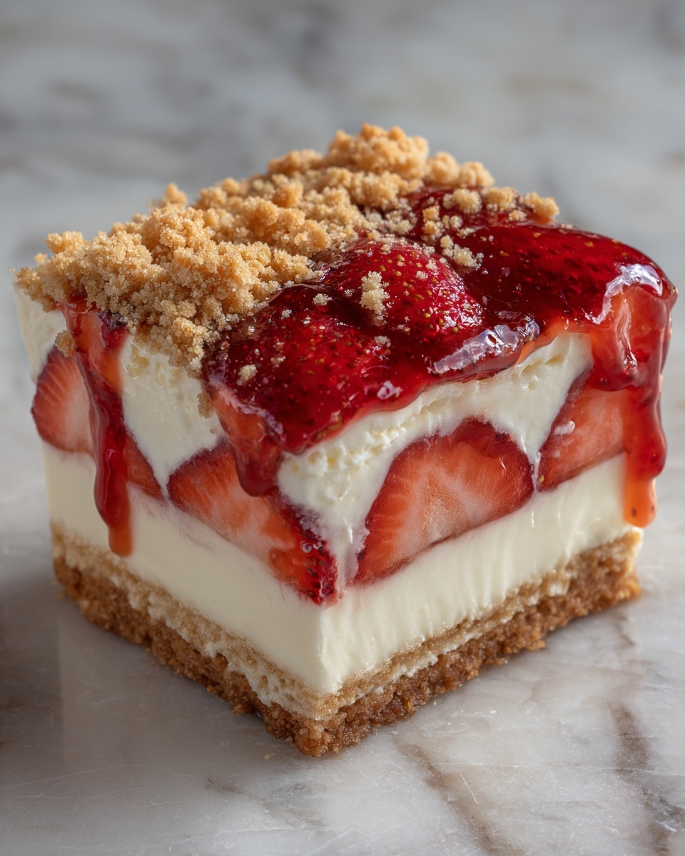 Berrylicious Strawberry Crunch Cheesecake Recipe - Recipe Image