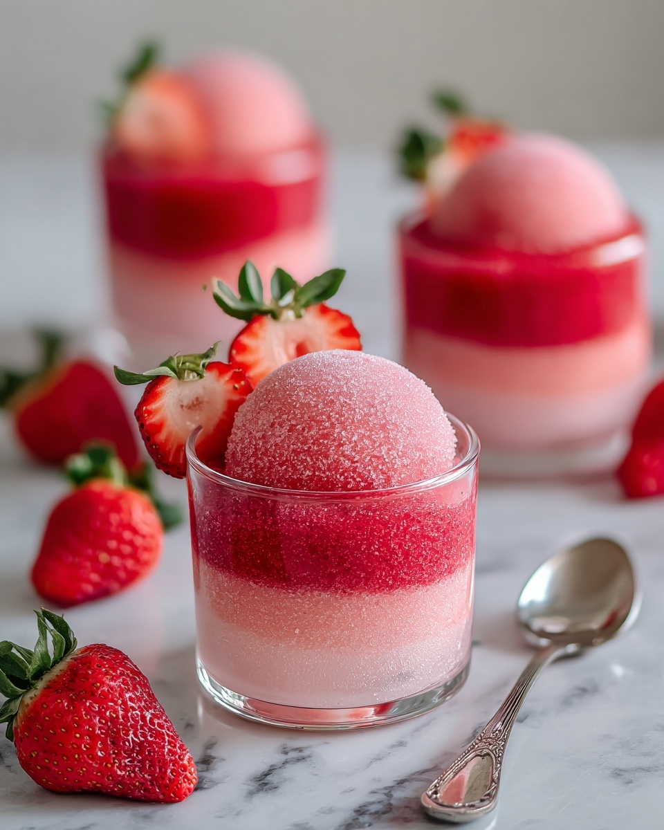 Homemade Strawberry Sorbet Recipe - Recipe Image