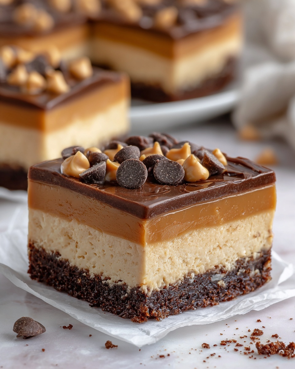 Chocolate Peanut Butter Cheesecake Bars Recipe - Recipe Image
