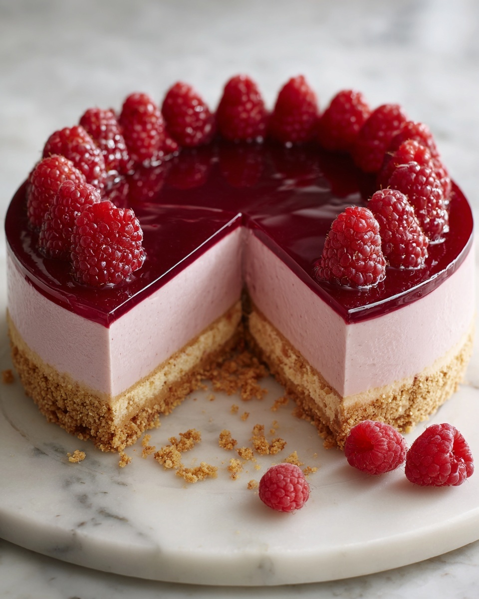 Easy Baked Raspberry Cheesecake Recipe - Recipe Image
