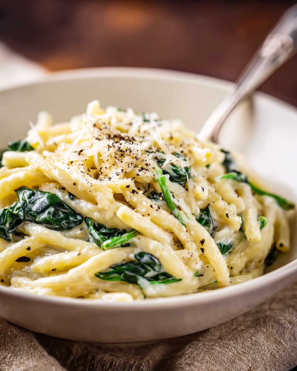 Garlic Spinach Pasta Recipe - Recipe Image