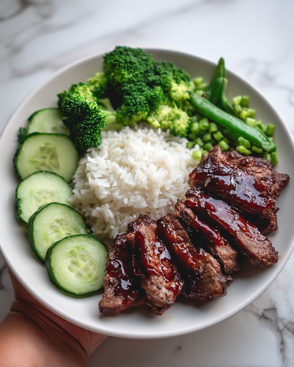 Teriyaki Chicken with Steamed Rice, Broccoli & Cucumber Recipe - Recipe Image