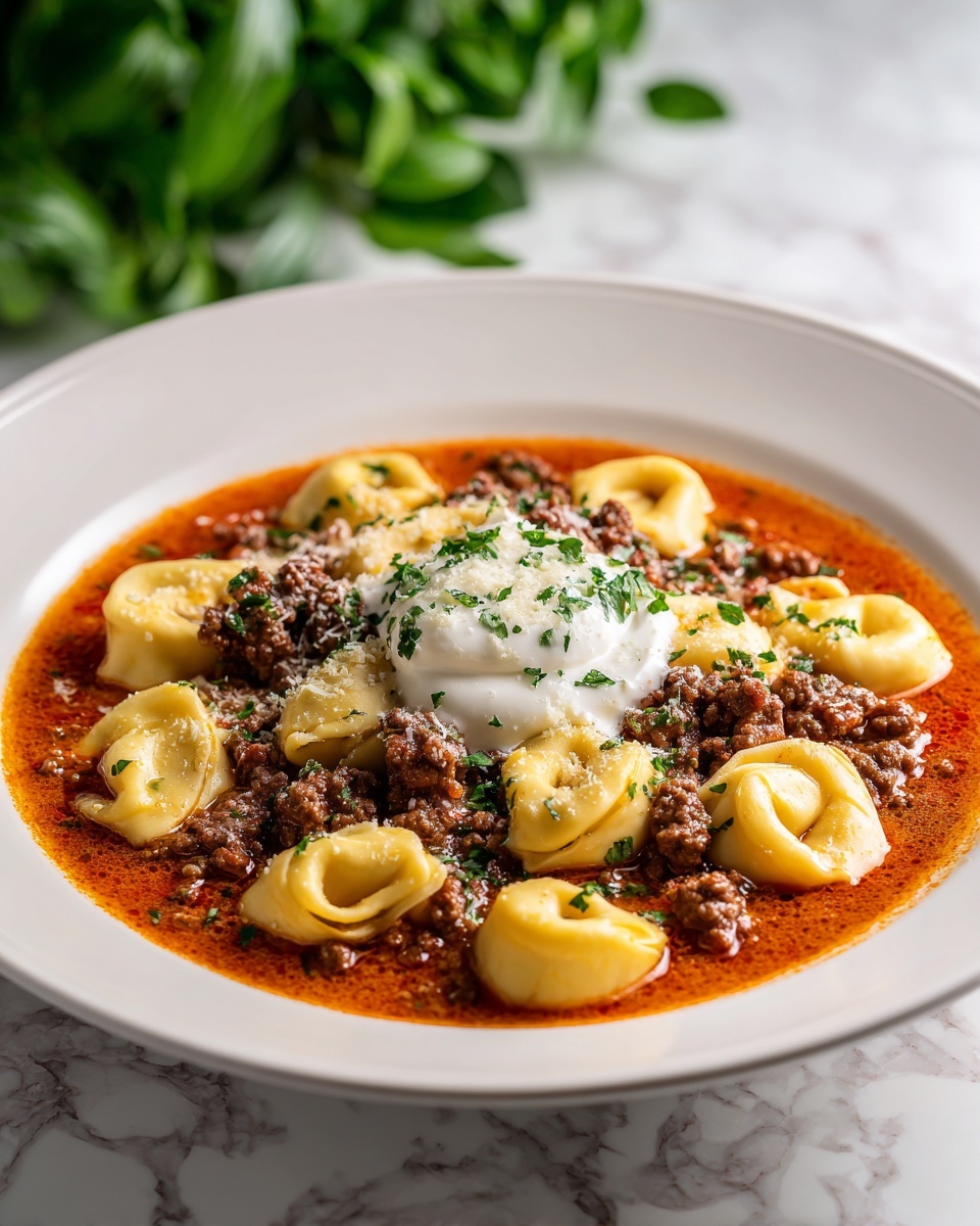 Cheesy Beef Enchiladas Tortellini: A Delicious Fusion of Flavors Recipe - Recipe Image