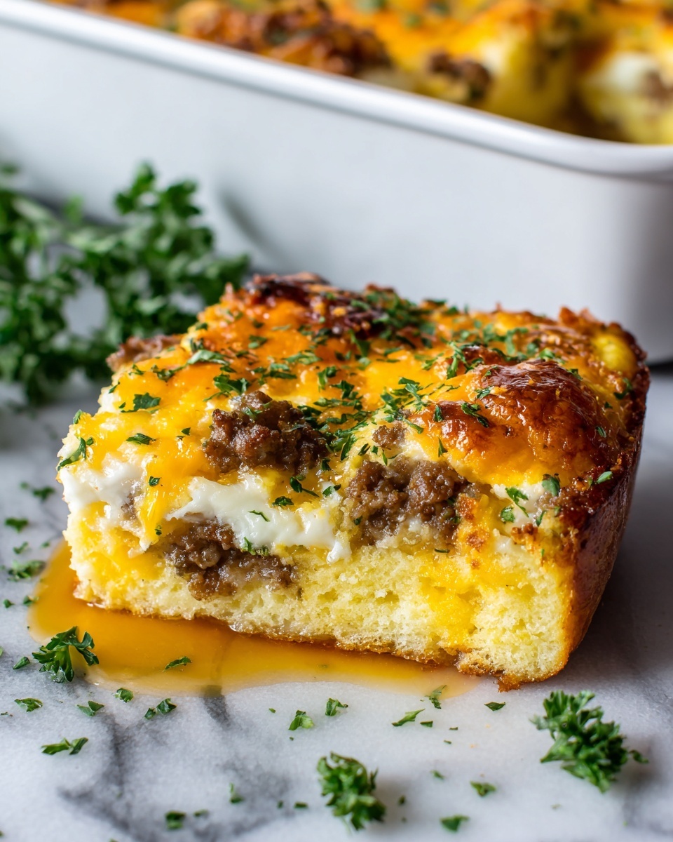 Sausage Breakfast Strata with Maple Syrup and Cheddar Recipe - Recipe Image