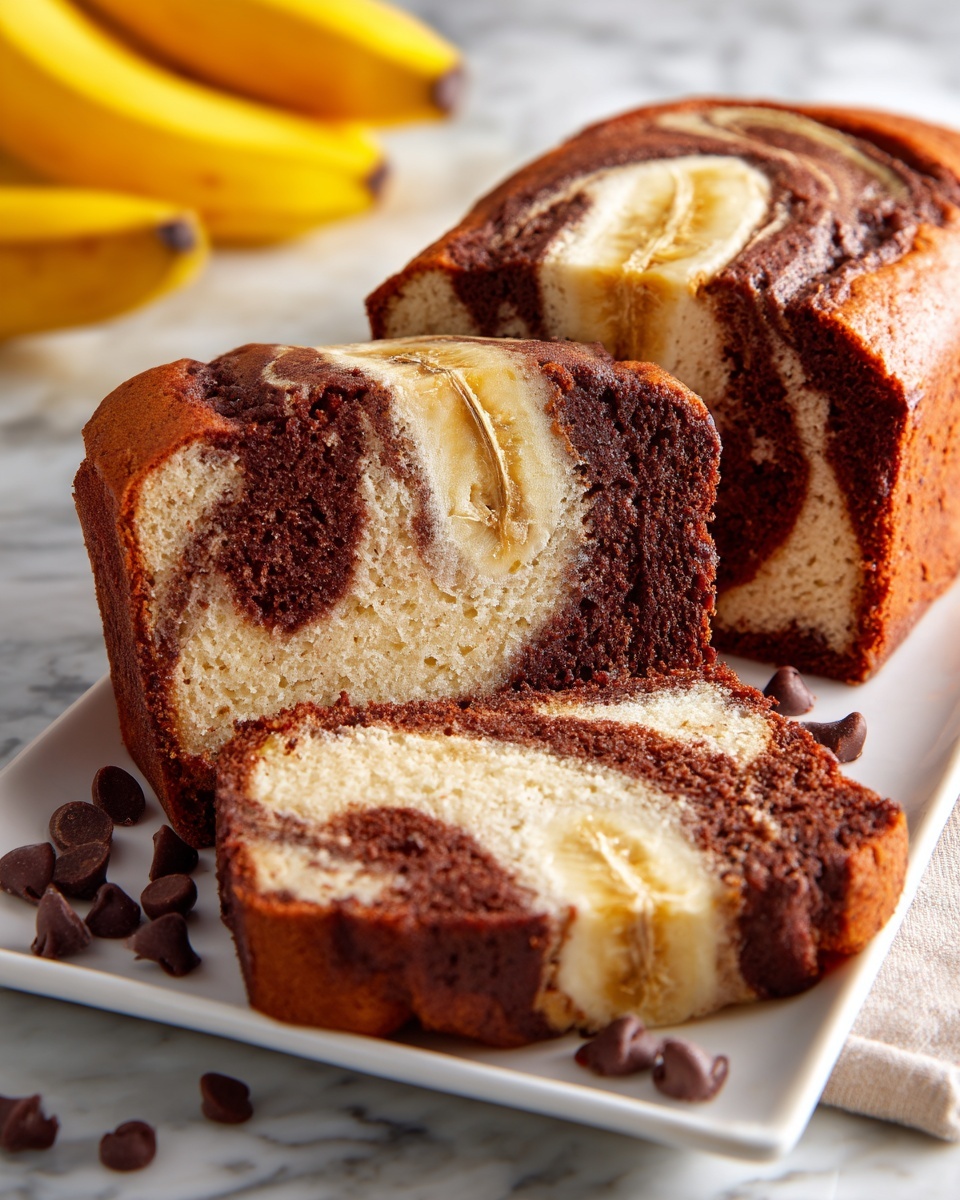 Chocolate Marble Banana Bread Recipe - Recipe Image