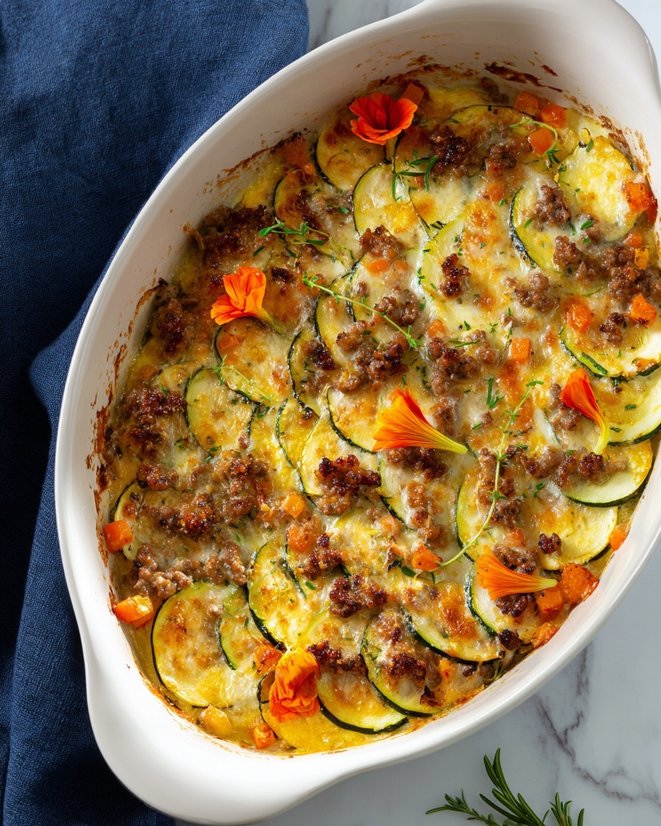 Savory Ground Turkey Zucchini Casserole Recipe - Recipe Image