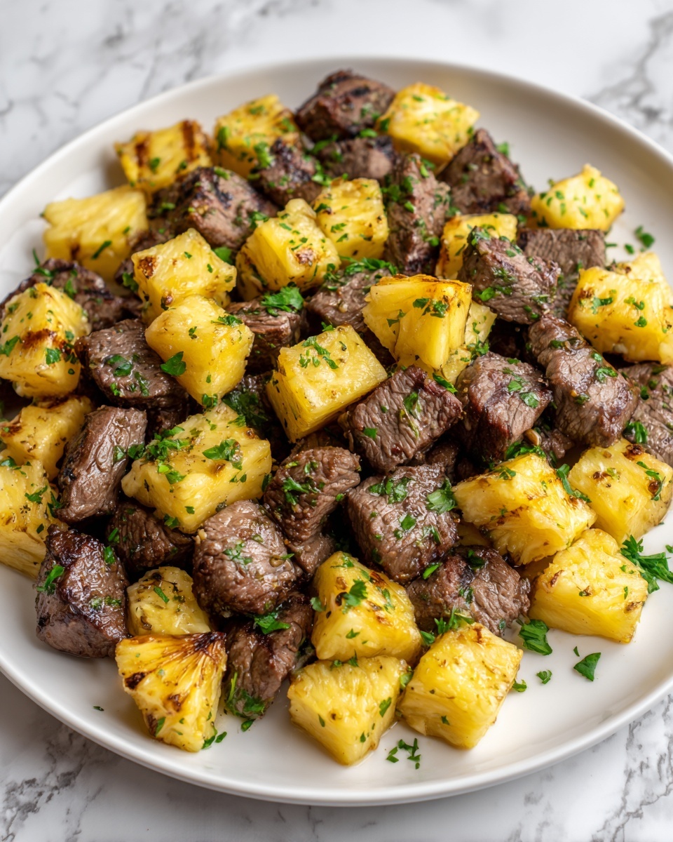 Garlic Butter Steak Bites with Pineapple Recipe - Recipe Image