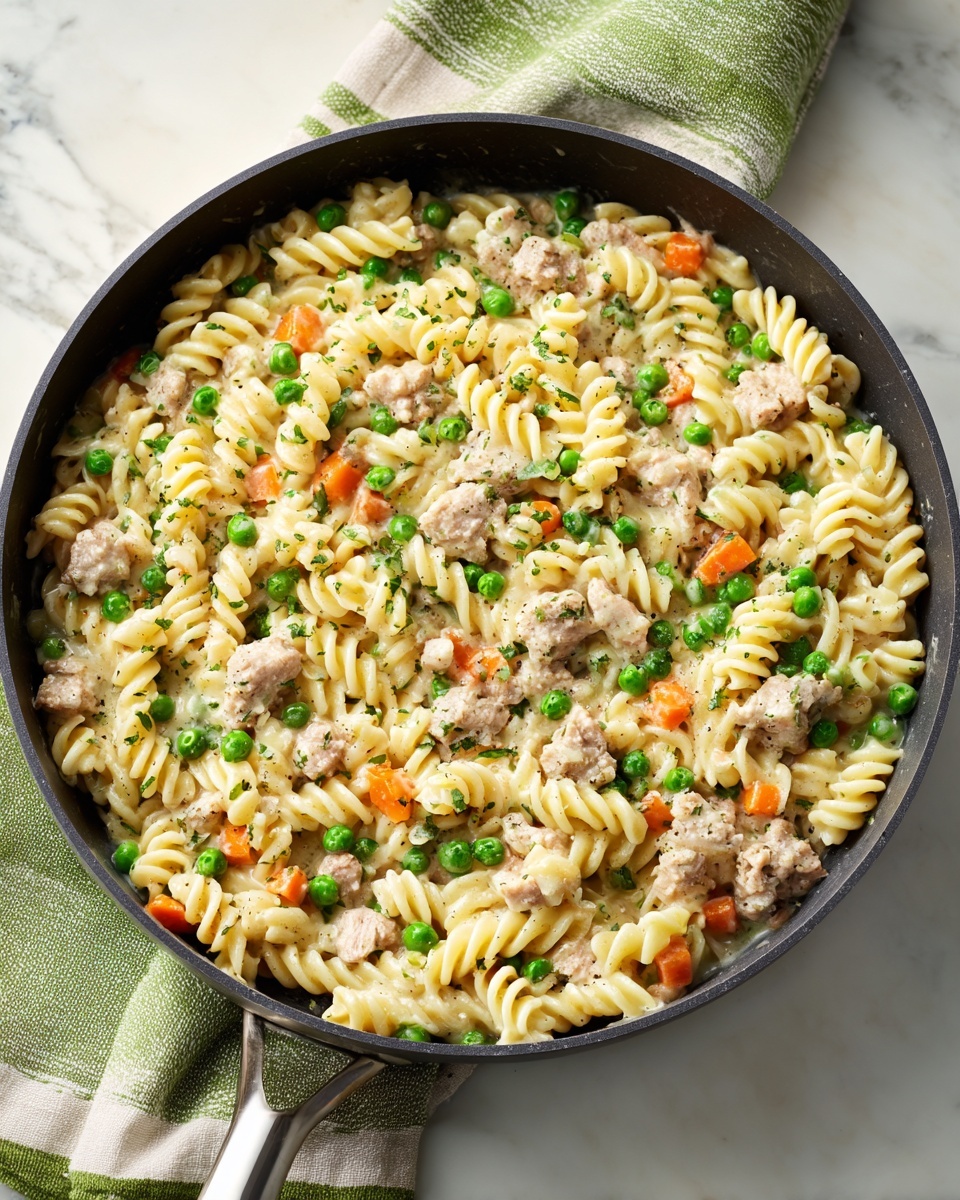 Chicken Pot Pie Noodle Skillet Recipe - Recipe Image
