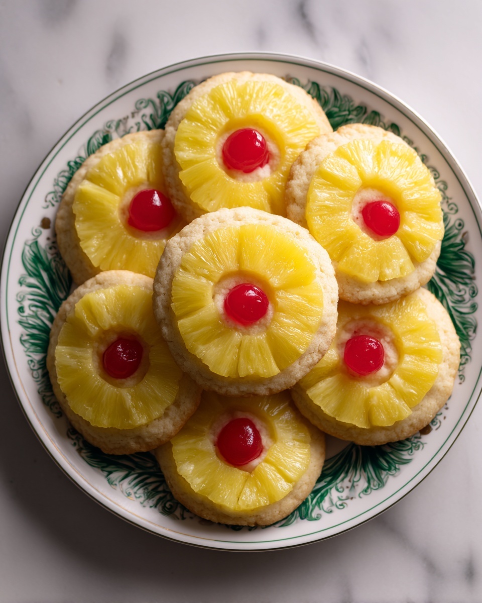 Christmas Pineapple Upside-Down Sugar Cookies Recipe - Recipe Image