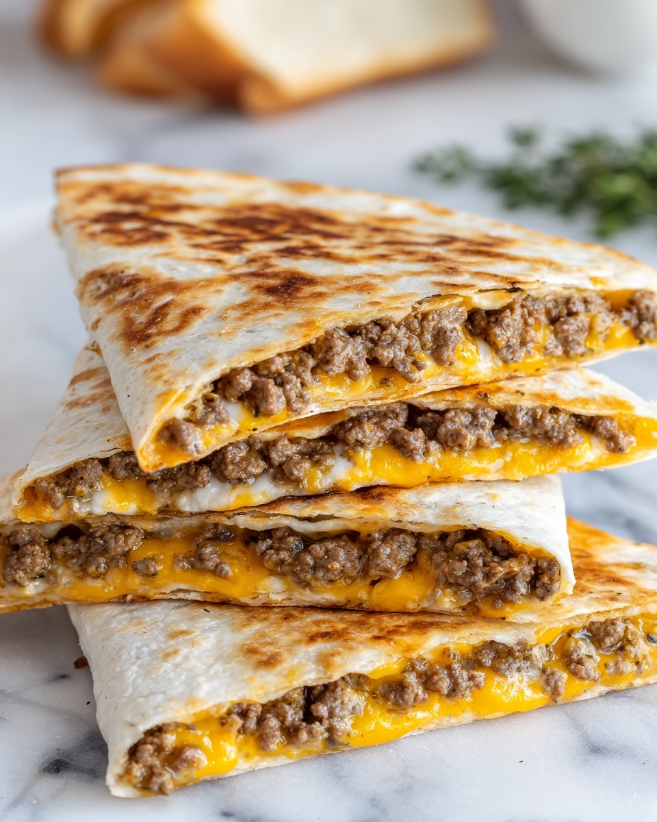 Blackstone Cheeseburger Quesadilla Recipe - Recipe Image