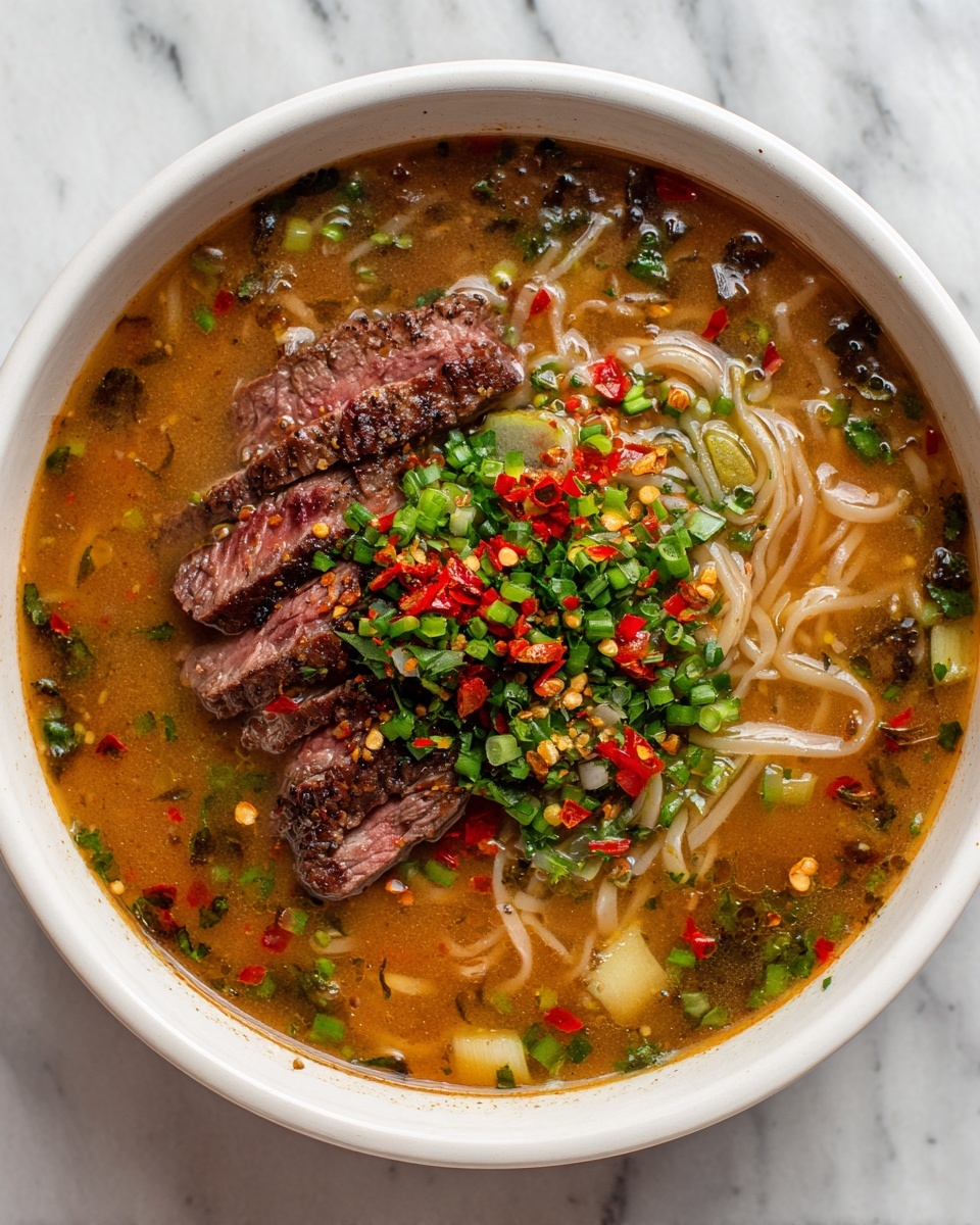 Sweet and Spicy Garlic Steak Pasta Recipe - Recipe Image