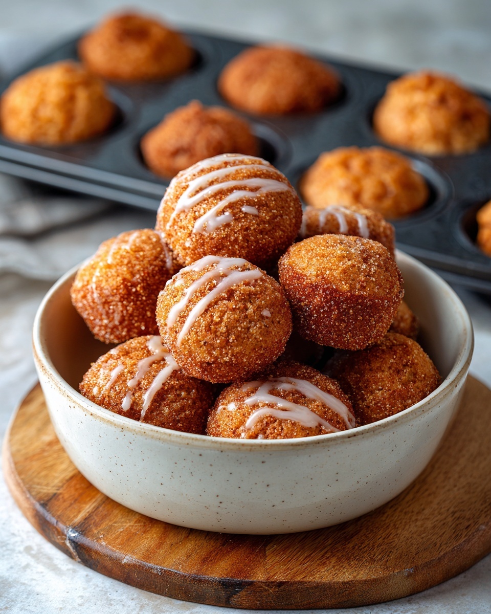 Baked Pumpkin Fritter Bites with Glaze Recipe - Recipe Image
