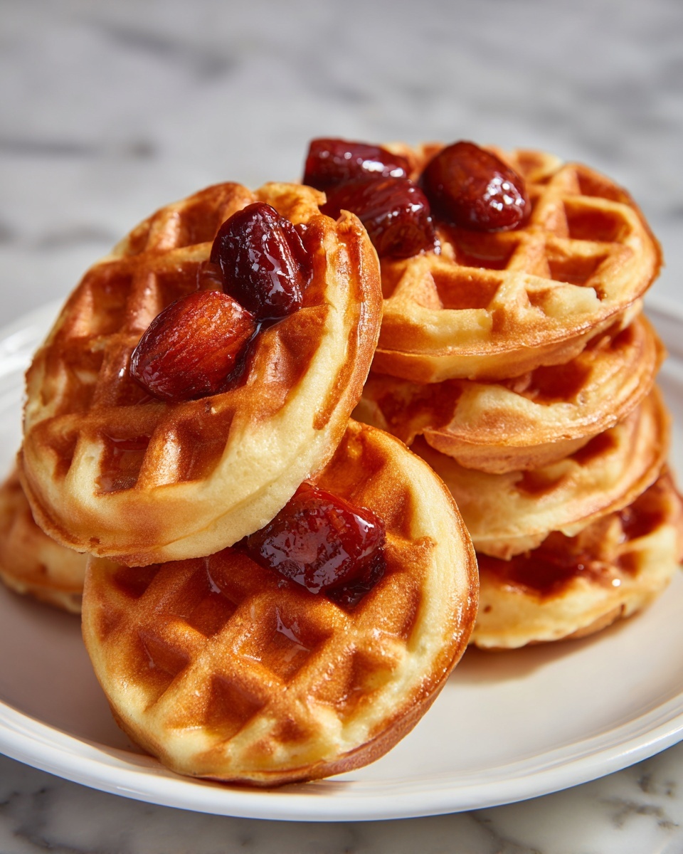 Cornbread Waffle Bites with Honey Butter Syrup Recipe - Recipe Image