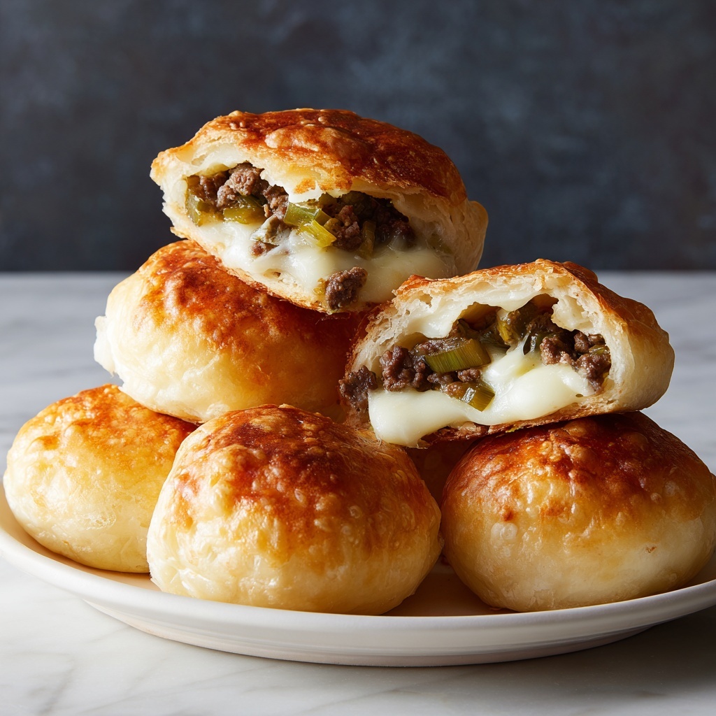 Philly Cheesesteak Stuffed Biscuits Recipe - Recipe Image