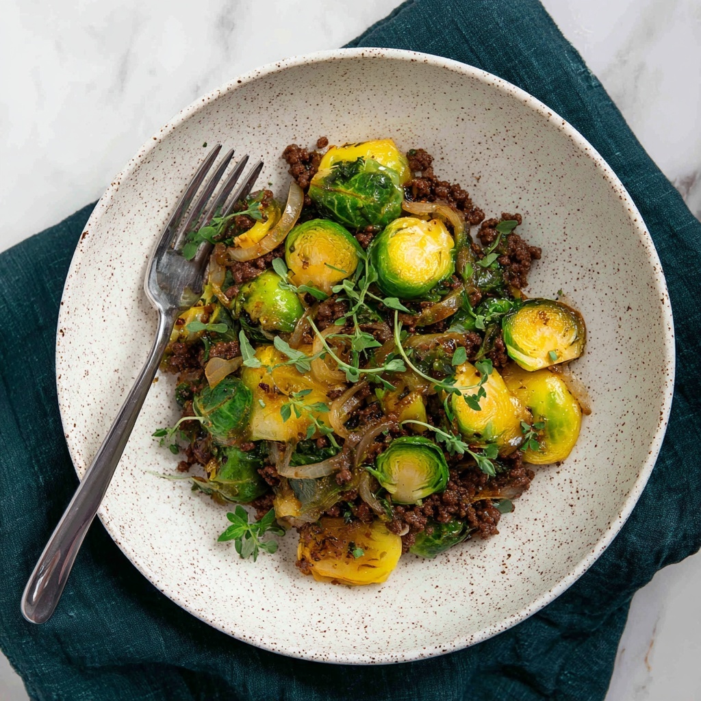 Brussels Sprouts and Sausage Stir-Fry Recipe - Recipe Image