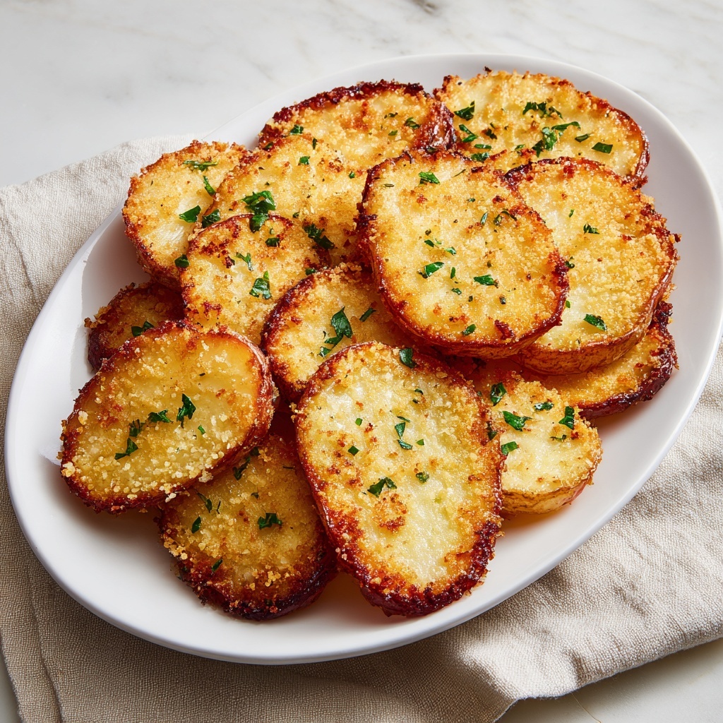 Crispy Garlic Parmesan Crusted Potatoes Recipe - Recipe Image