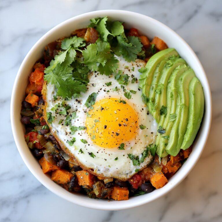 Southwest Sweet Potato Hash with Eggs, Avocado, and Cilantro Recipe