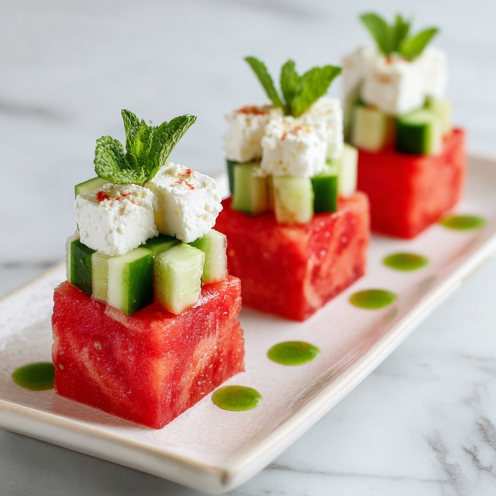 Watermelon Cucumber Feta Cups Recipe - Recipe Image
