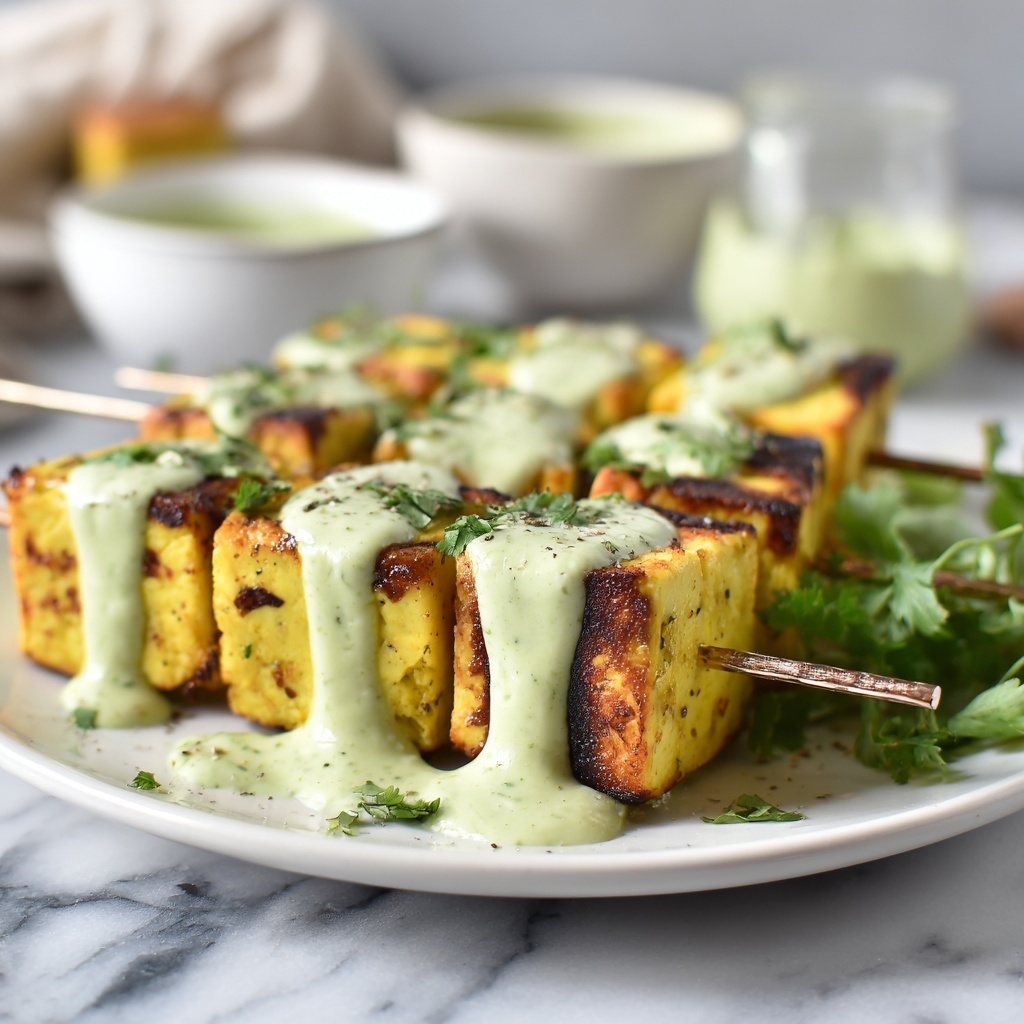 Lemon Coriander Tofu Skewers Recipe - Recipe Image