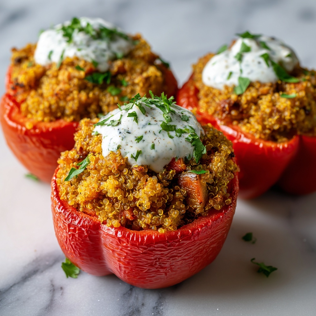 Greek Stuffed Peppers with Tzatziki Sauce Recipe - Recipe Image