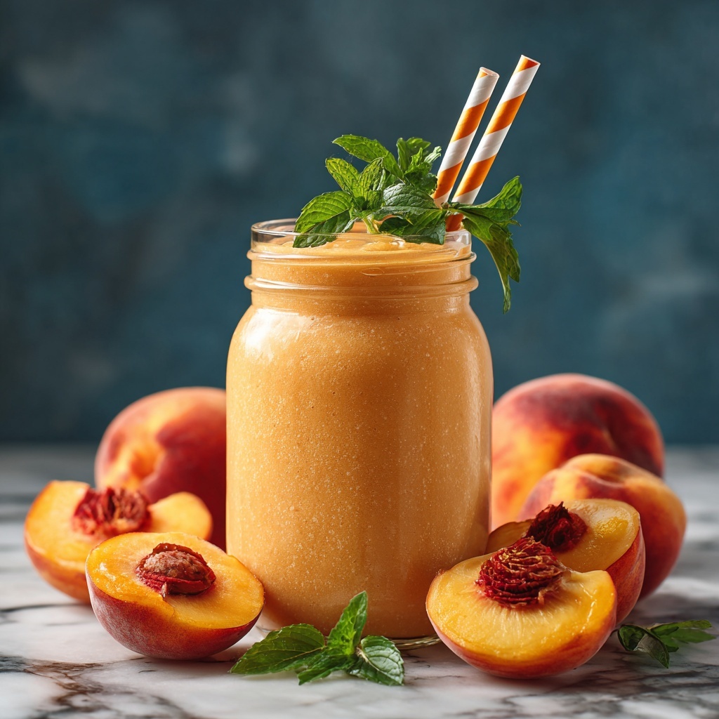 Peach Milkshake Recipe - Recipe Image