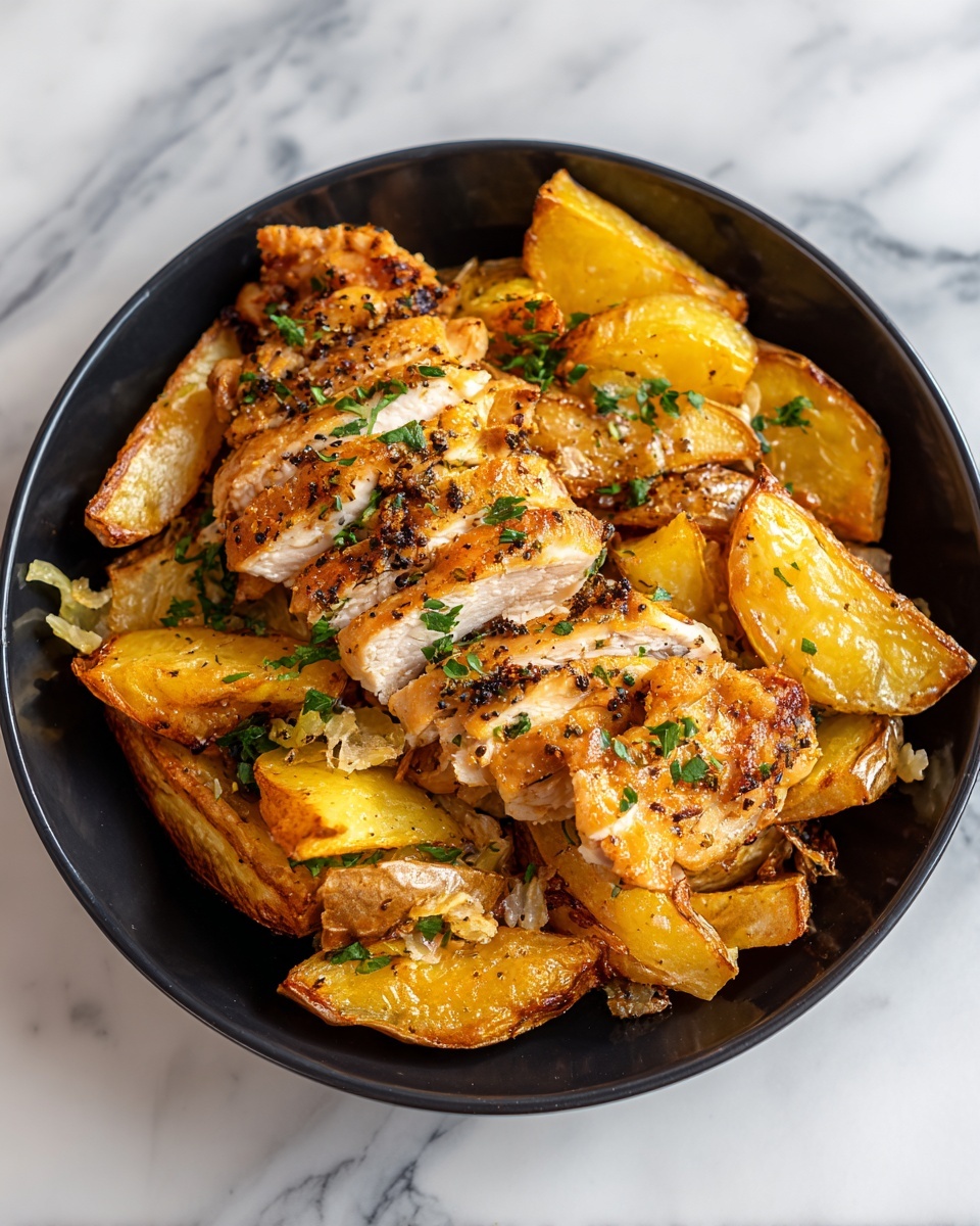 Garlic Butter Chicken and Potatoes Skillet Recipe - Recipe Image