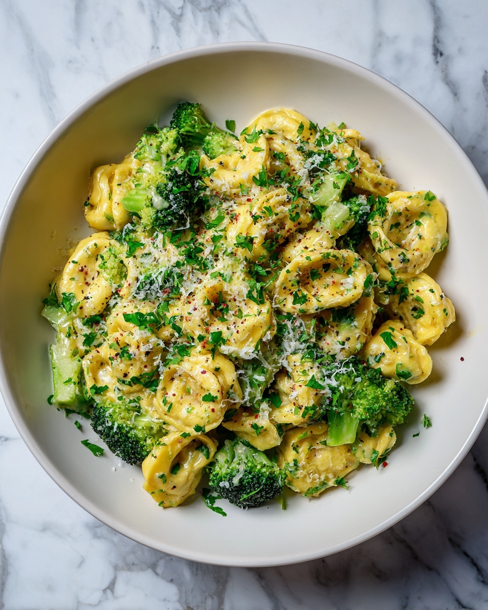 Garlic Parmesan Tortellini with Broccoli Recipe - Recipe Image