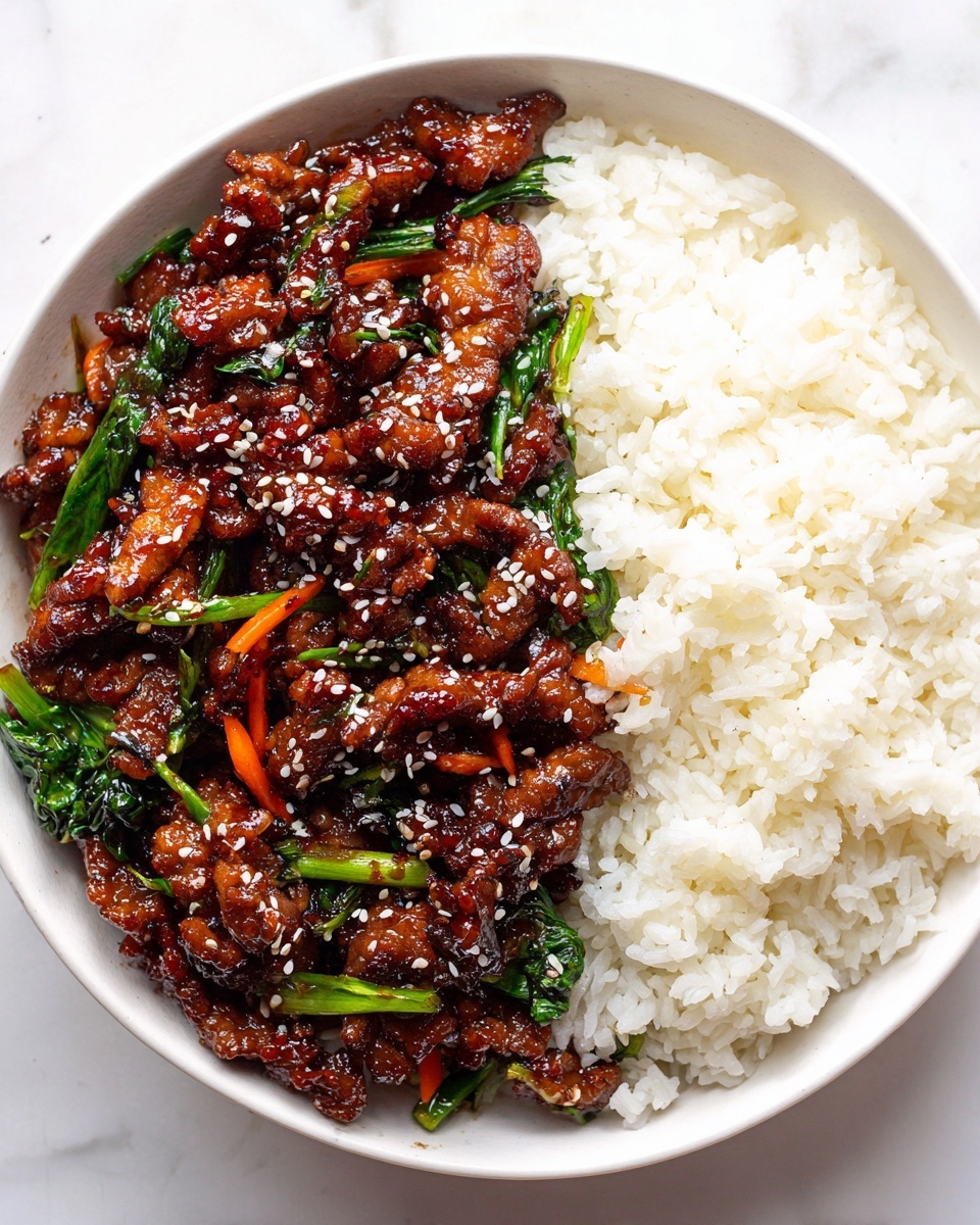 High Protein Beijing Beef Rice Bowls Recipe - Recipe Image