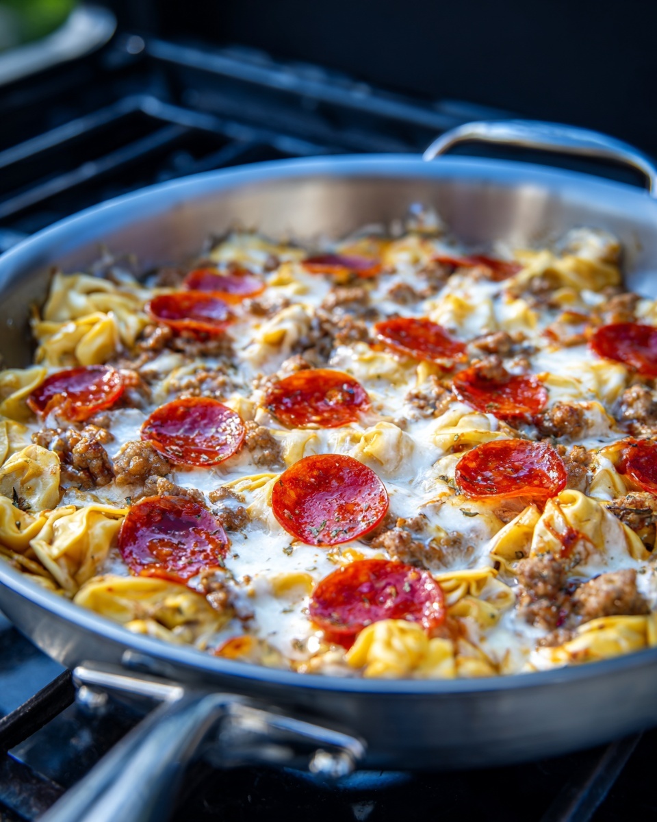 Meat Lovers Pizza Tortellini Recipe - Recipe Image