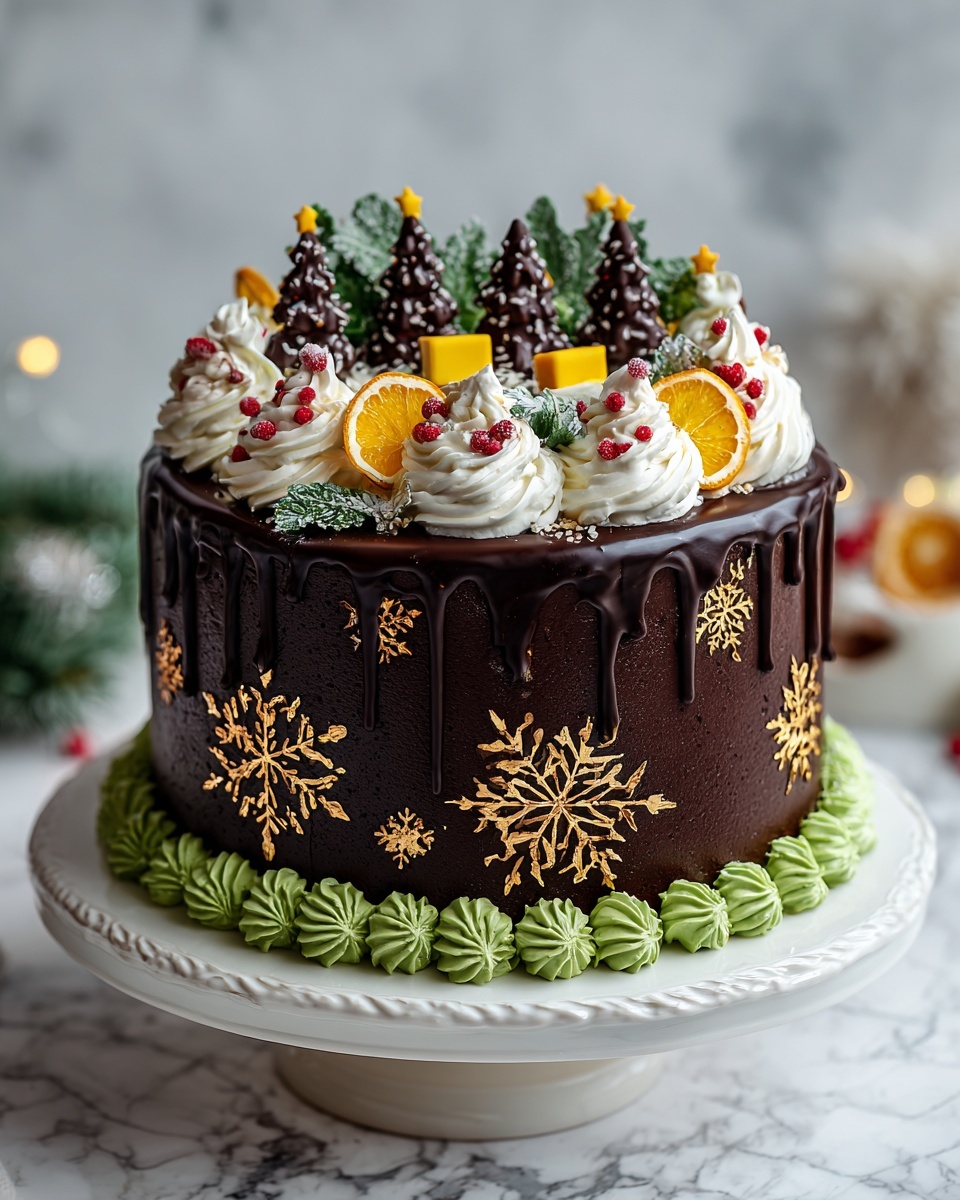 Festive Chocolate Orange Christmas Cake Recipe - Recipe Image