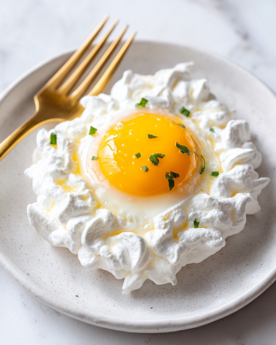 Cloud Eggs Variations with Ham & Swiss, Garlic & Parmesan, Bacon & Cheddar, and Gruyere & Chives Recipe - Recipe Image