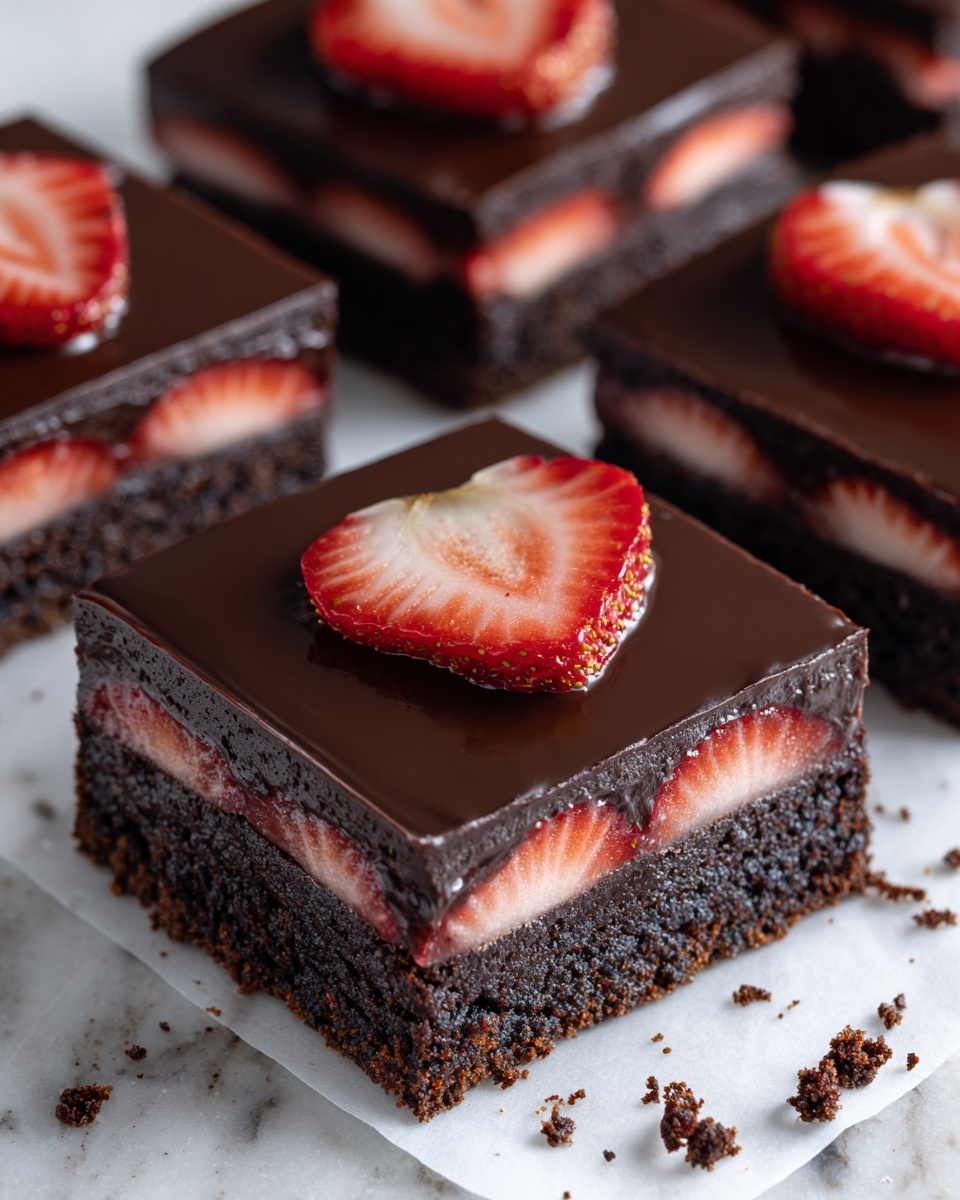 Chocolate-Covered Strawberry Brownies Recipe - Recipe Image