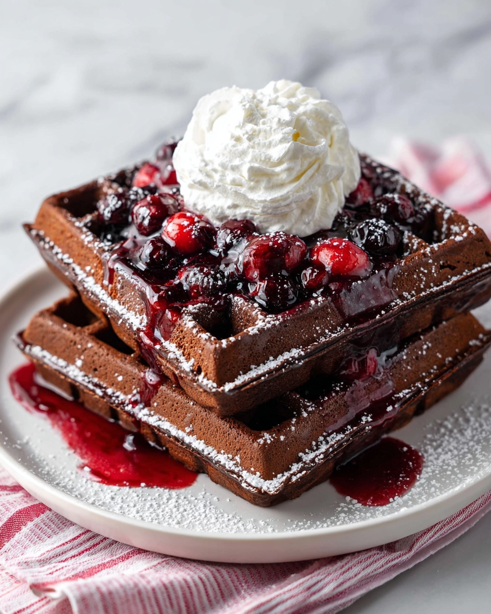 Waffles with Filling and Chocolate Glaze Recipe - Recipe Image
