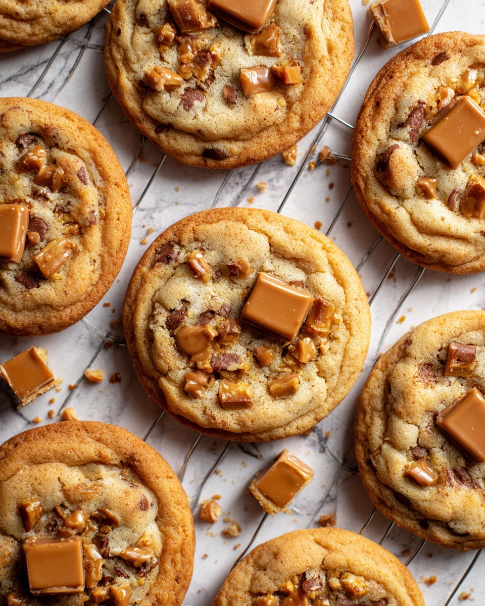 Thick and Chewy Peanut Butter Butterfinger Cookies Recipe - Recipe Image