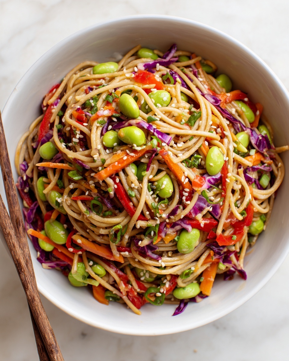 Creamy Peanut Noodles with Crunchy Veggies and Lime Recipe - Recipe Image