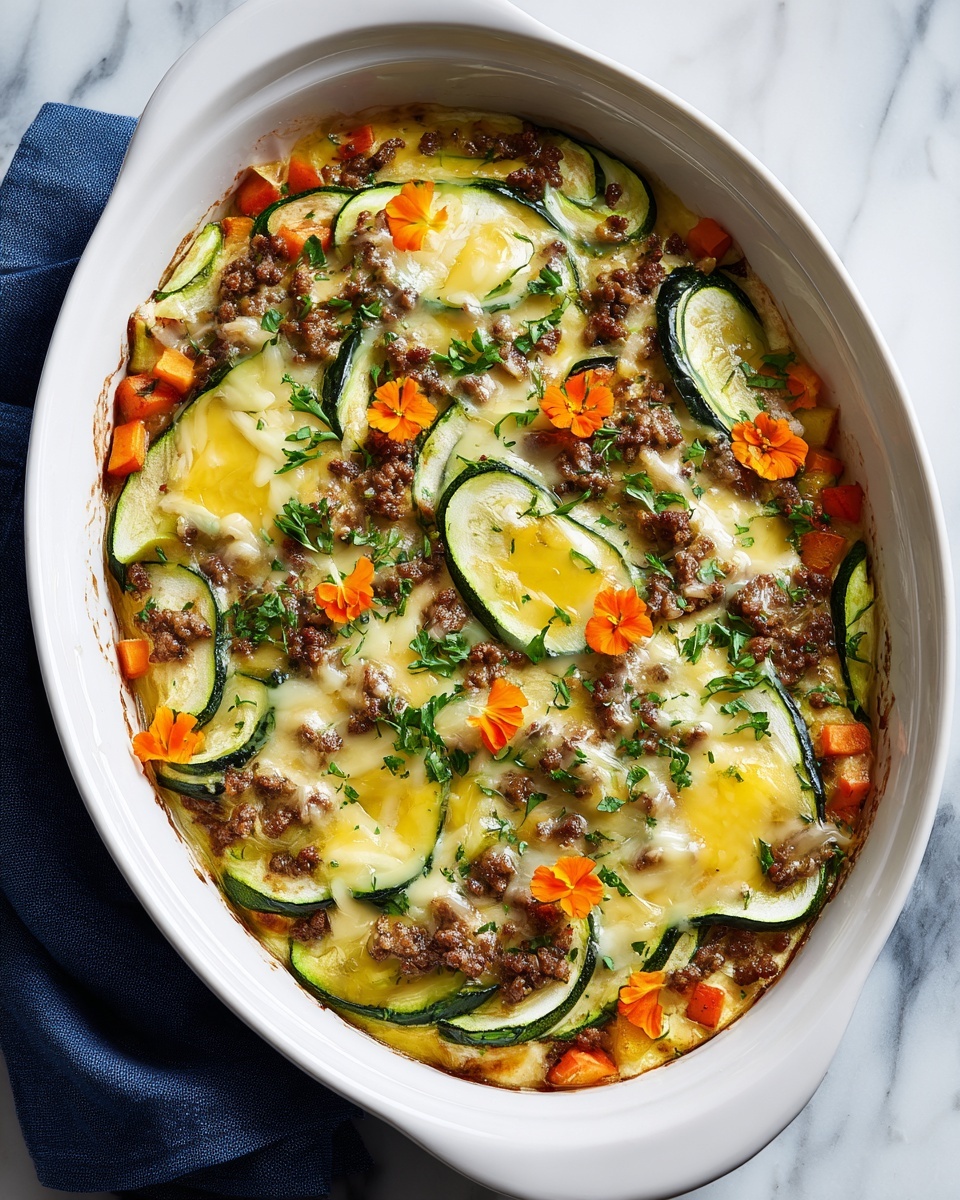 Savory Ground Turkey Zucchini Casserole Recipe - Recipe Image