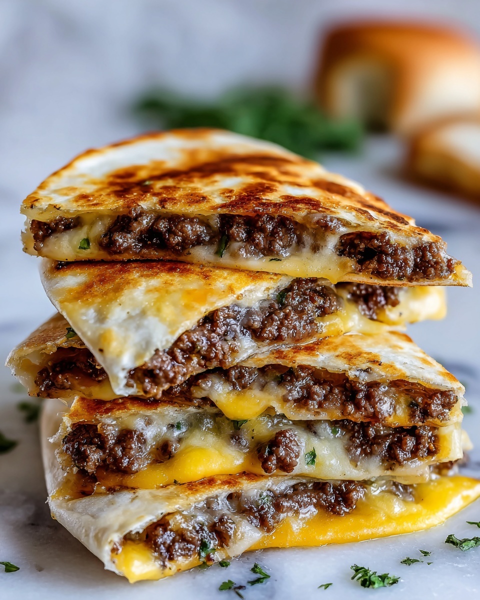Blackstone Cheeseburger Quesadilla Recipe - Recipe Image