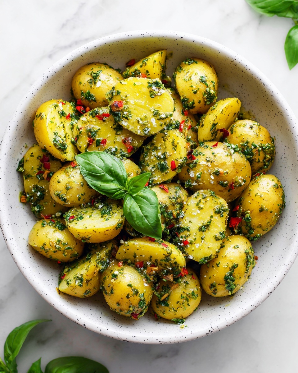 Garden Basil Pesto Potato Salad Recipe - Recipe Image