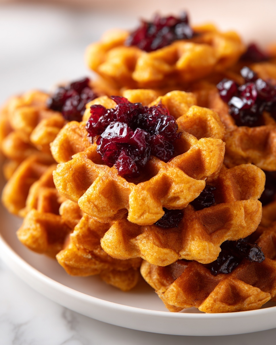 Cornbread Waffle Bites with Honey Butter Syrup Recipe - Recipe Image
